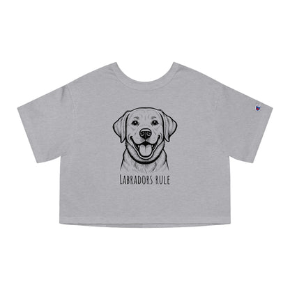 Champion Women's Heritage Cropped T-Shirt Labradors Rule