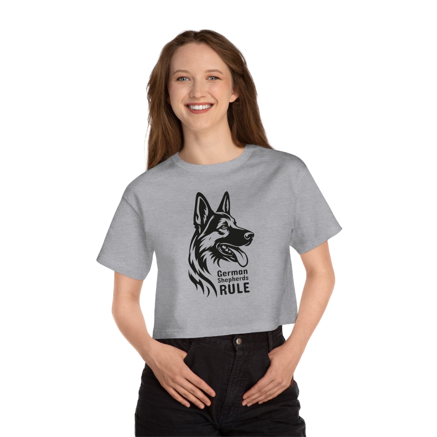 Champion Women's Heritage Cropped T-Shirt German Shepherds Rule