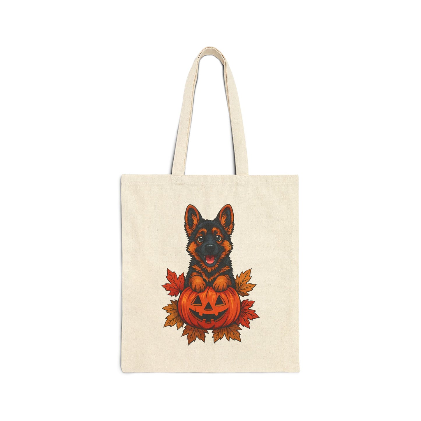 cotton canvas tote bag Halloween German Shepherd