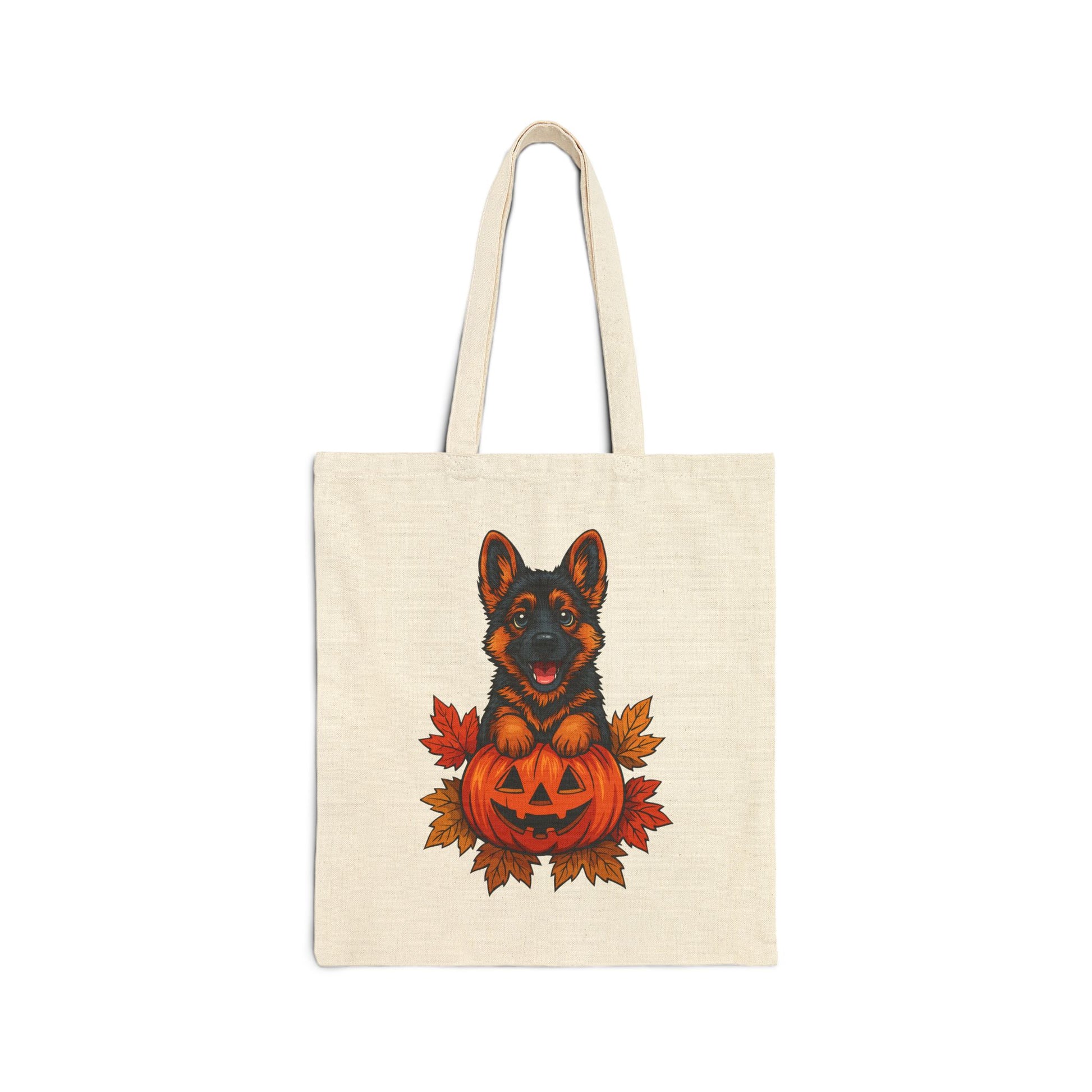 cotton canvas tote bag Halloween German Shepherd